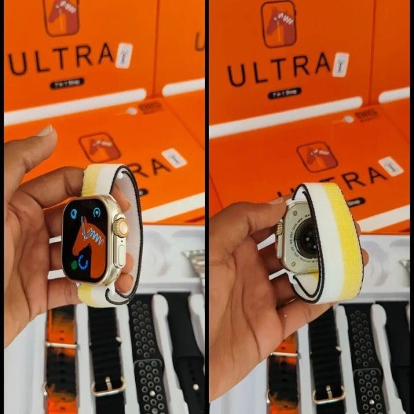 Ultra 7-in-1 Smart Watch Set with 7 Interchangeable Straps (Random Colors) – 49mm HD Big Display Touchscreen Watch