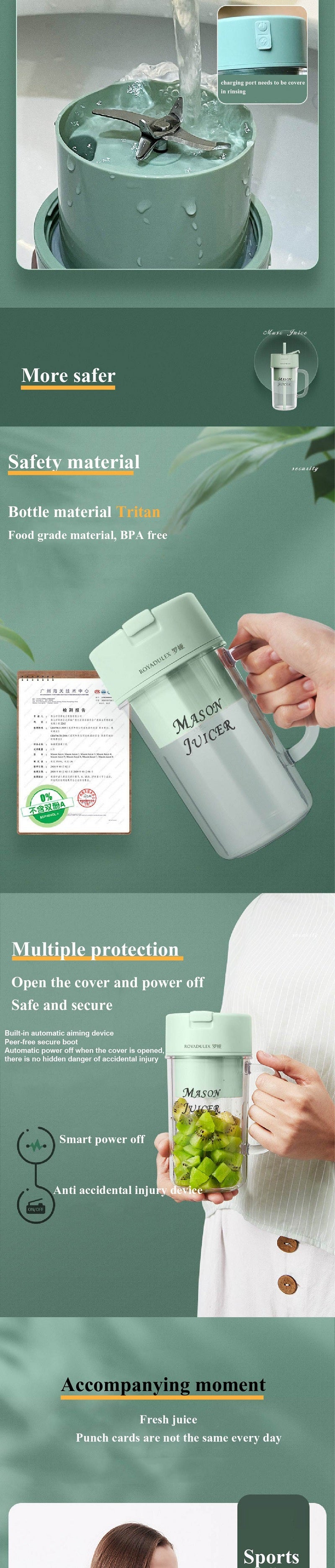 Mason Portable Mini Juicer Blender with Straw Cup